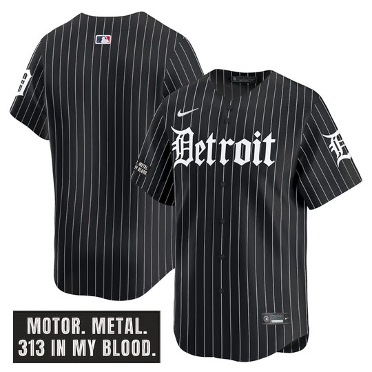 Men's Detroit Tigers 'Motor Gothic Edition' Vapor Premier Limited Jersey - All Stitched