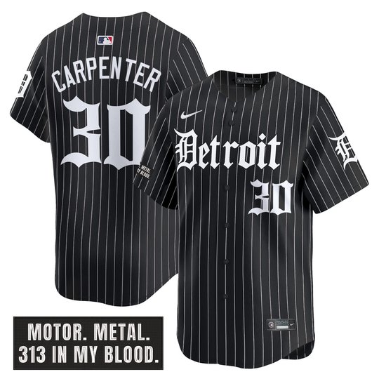 Men's Detroit Tigers 'Motor Gothic Edition' Vapor Premier Limited Jersey - All Stitched