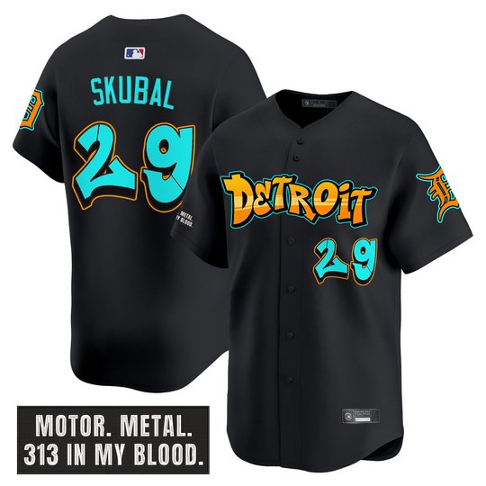 Men's Detroit Tigers 'Graffiti Motor City Edition' Vapor Premier Limited Jersey - All Stitched