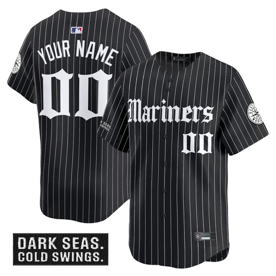 Seattle Mariners 'Deep Sea Gothic Edition' Vapor Premier Limited Custom Jersey V2 - All Stitched