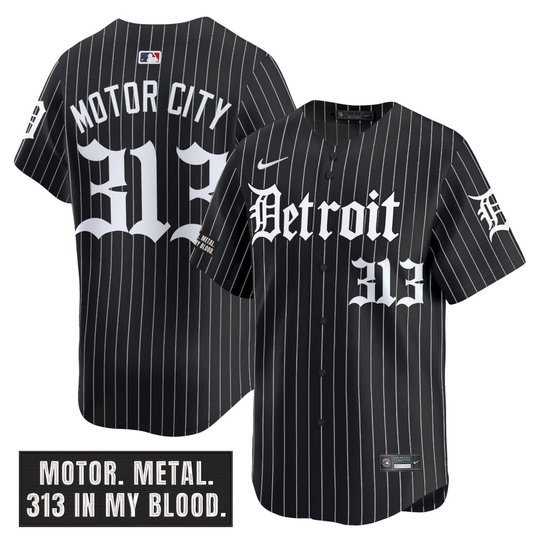 Men's Detroit Tigers 'Motor Gothic Edition' Vapor Premier Limited Jersey - All Stitched