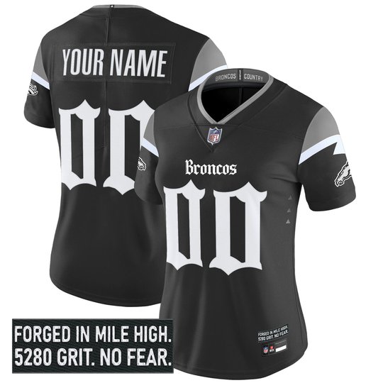 Denver Broncos 'Gothic Mile High Shadows Edition' Vapor Limited Custom Jersey - All Stitched