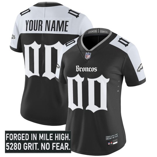 Denver Broncos 'Gothic Mile High Shadows Edition' Vapor Limited Custom Jersey - All Stitched