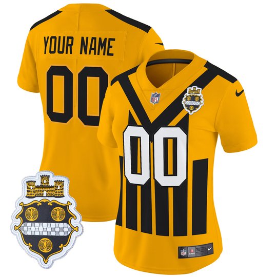 Pittsburgh Steelers 1933 Patch Throwback Vapor Limited Custom Jersey - All Stitched