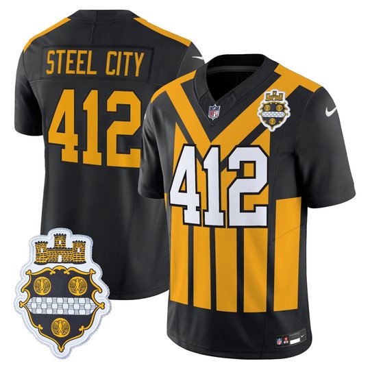 Men's Pittsburgh Steelers 1933 Patch Throwback Vapor Limited Jersey - All Stitched