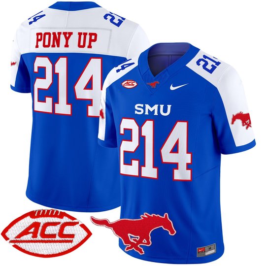 Men's SMU Mustangs 2025 Vapor Limited Jersey - All Stitched