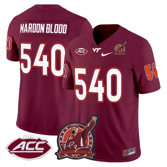 Men's Virginia Tech Hokies Coach Frank Beamer Patch 2025 Vapor Limited Jersey - All Stitched