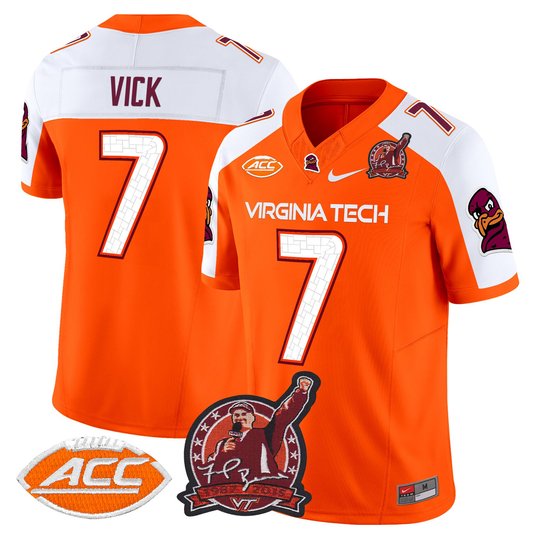 Men's Virginia Tech Hokies Coach Frank Beamer Patch 2025 Vapor Limited Jersey - All Stitched