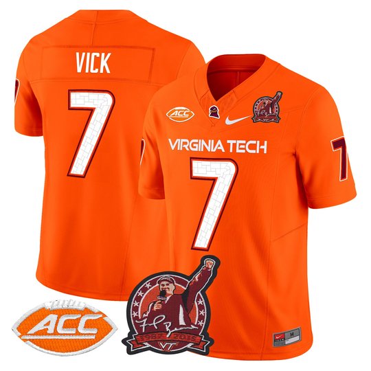 Men's Virginia Tech Hokies Coach Frank Beamer Patch 2025 Vapor Limited Jersey - All Stitched