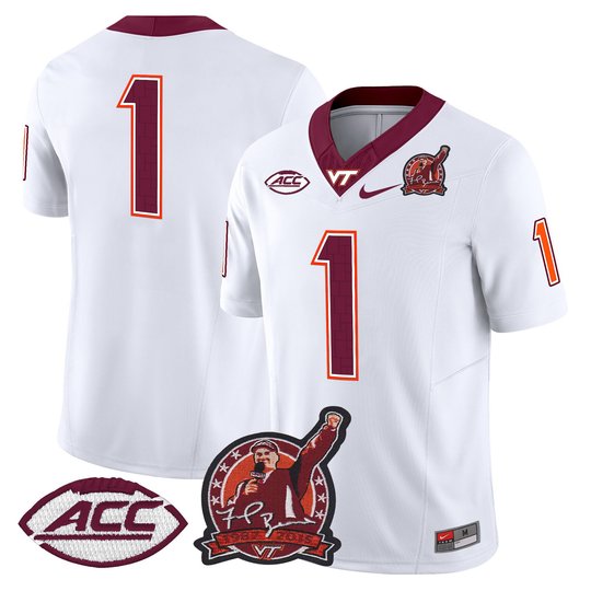 Men's Virginia Tech Hokies Coach Frank Beamer Patch 2025 Vapor Limited Jersey - All Stitched