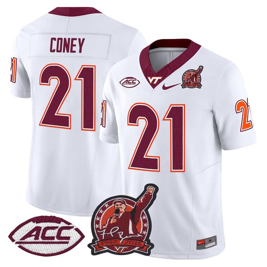 Men's Virginia Tech Hokies Coach Frank Beamer Patch 2025 Vapor Limited Jersey - All Stitched