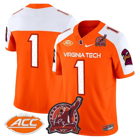 Men's Virginia Tech Hokies Coach Frank Beamer Patch 2025 Vapor Limited Jersey - All Stitched