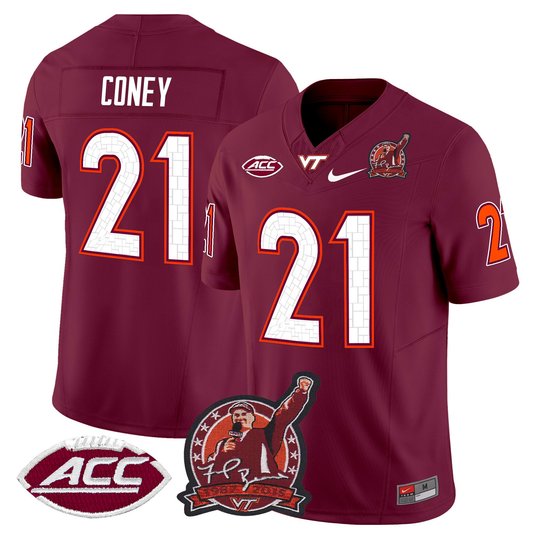 Men's Virginia Tech Hokies Coach Frank Beamer Patch 2025 Vapor Limited Jersey - All Stitched