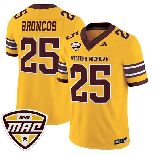 Men’s Western Michigan Broncos 2025 Vapor Limited Jersey - All stitched