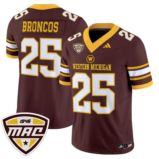 Men’s Western Michigan Broncos 2025 Vapor Limited Jersey - All stitched