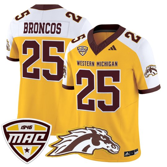 Men’s Western Michigan Broncos 2025 Vapor Limited Jersey - All stitched