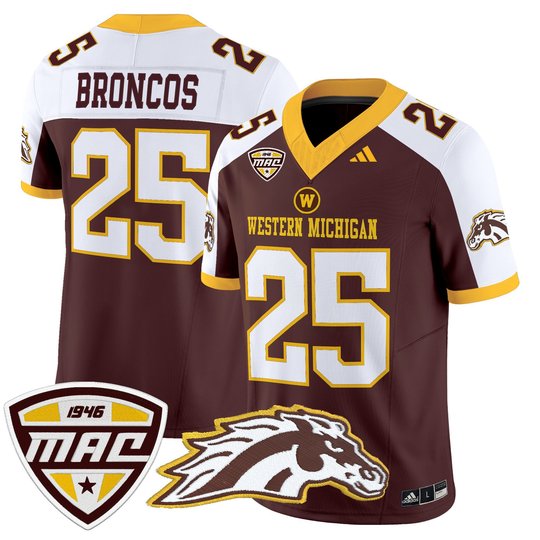 Men’s Western Michigan Broncos 2025 Vapor Limited Jersey - All stitched