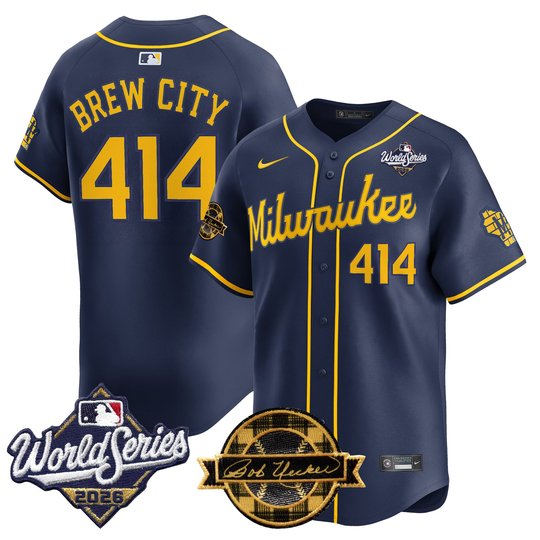 Men's Milwaukee Brewers 2026 World Series Vapor Premier Limited Jersey V2 - Bob Uecker Patch - All Stitched