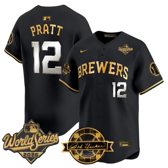 Men's Milwaukee Brewers 2026 World Series Vapor Premier Limited Jersey V2 - Bob Uecker Patch - All Stitched