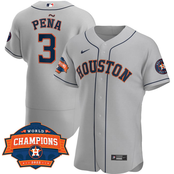 Men's Houston Astros 2022 Champions Limited Gray Road Player Jersey - All Stitched