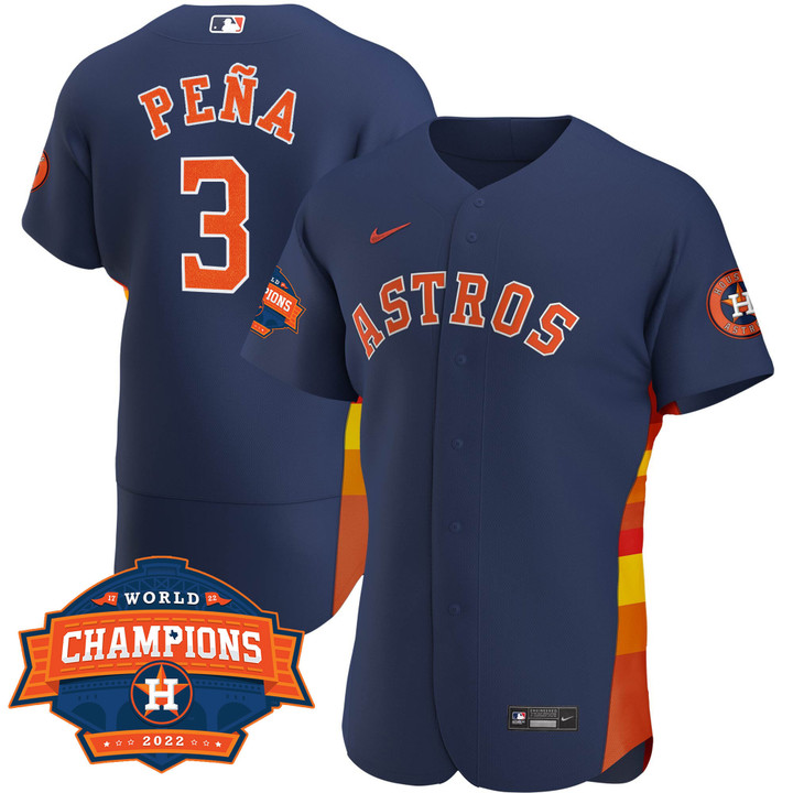 Men's Houston Astros Alternate Navy 2022 Champions Limited Player Jersey - All Stitched