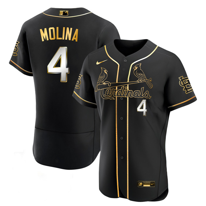 Men's St. Louis Cardinals Black Limited & Gold Jersey - All Stitched