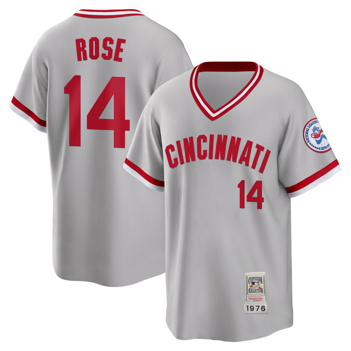 Pete Rose Cincinnate Gray Jersey - All Stitched