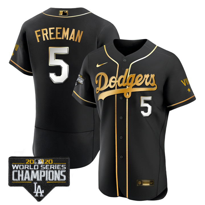Men's Dodgers World Series 2020 Gold Jersey - All Stitched