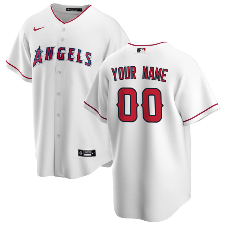 Los Angeles Angels White Custom Name & Number Jersey - All Stitched