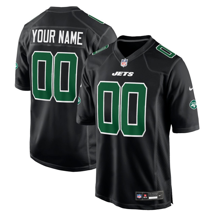 New York Jets Custom Black Jersey - All Stitched