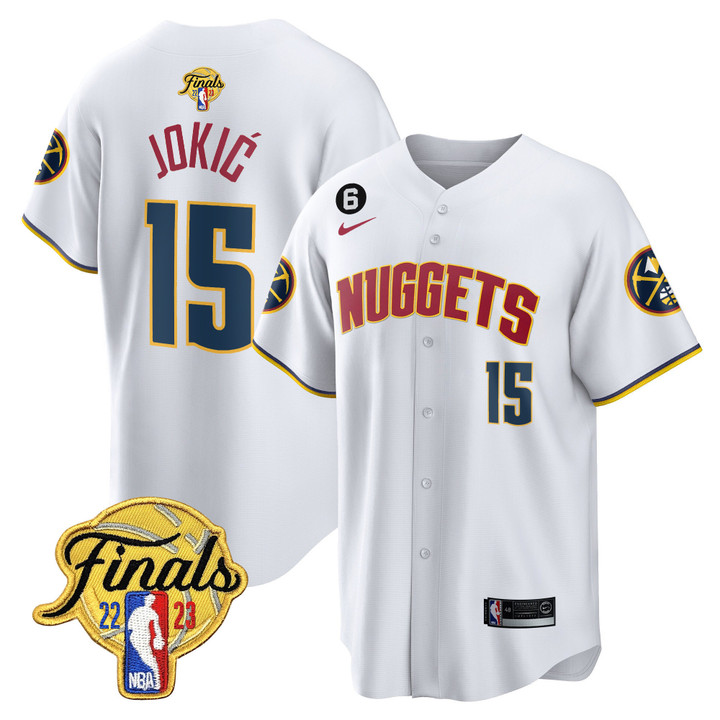 Men's Denver Nuggets 2023 Finals Patch Baseball Jersey - All Stitched