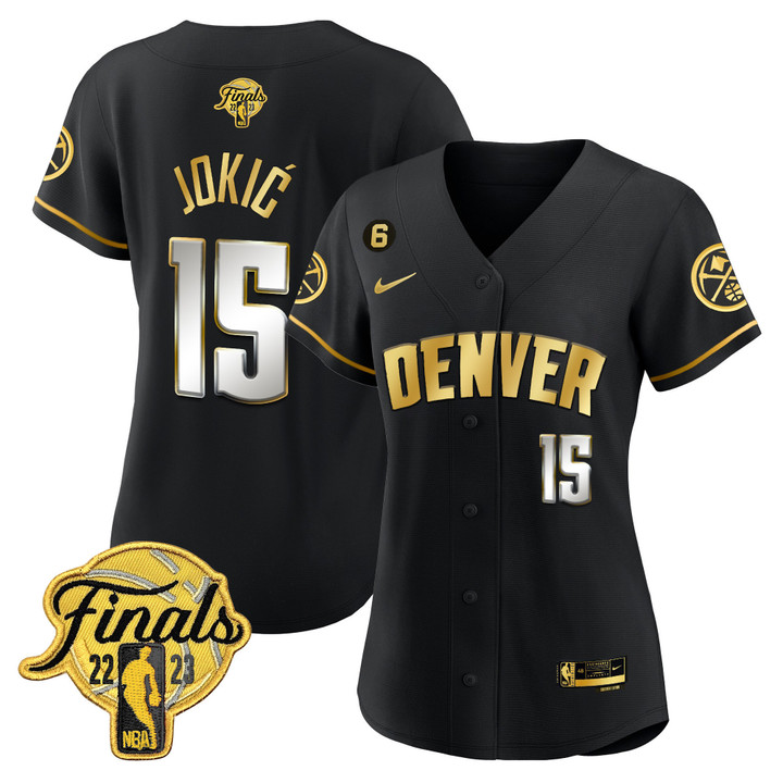 Women's Denver Nuggets 2023 Finals Patch Baseball Jersey - All Stitched