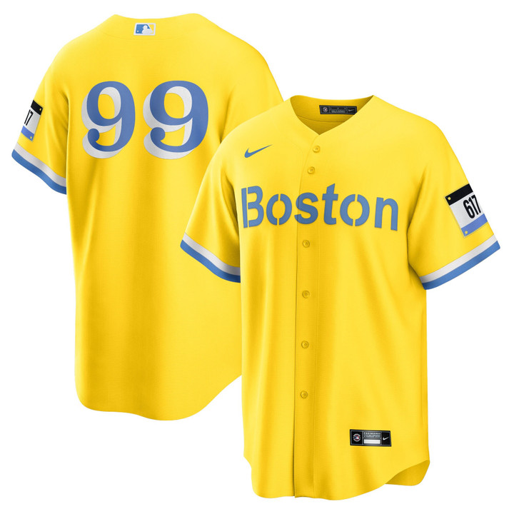 Men's Boston Red Sox Yellow Jersey - All Stitched