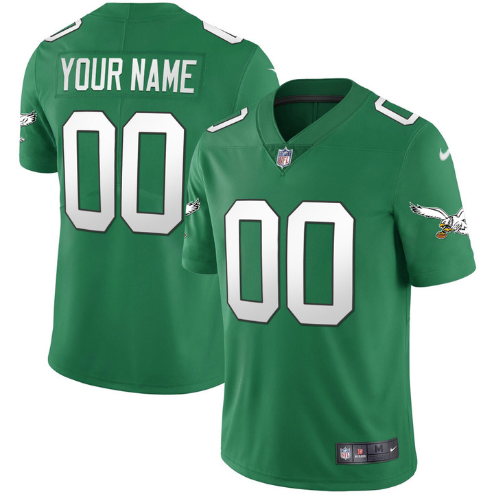 Eagles Kelly Green Gold Custom Jersey - All Stitched