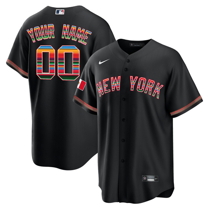 New York Yankees Mexico Cool Base Custom Jersey - All Stitched