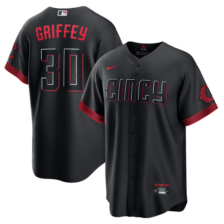 Ken Griffey Jr. Cincinnati Reds 2023 City Connect Black Jersey - All Stitched