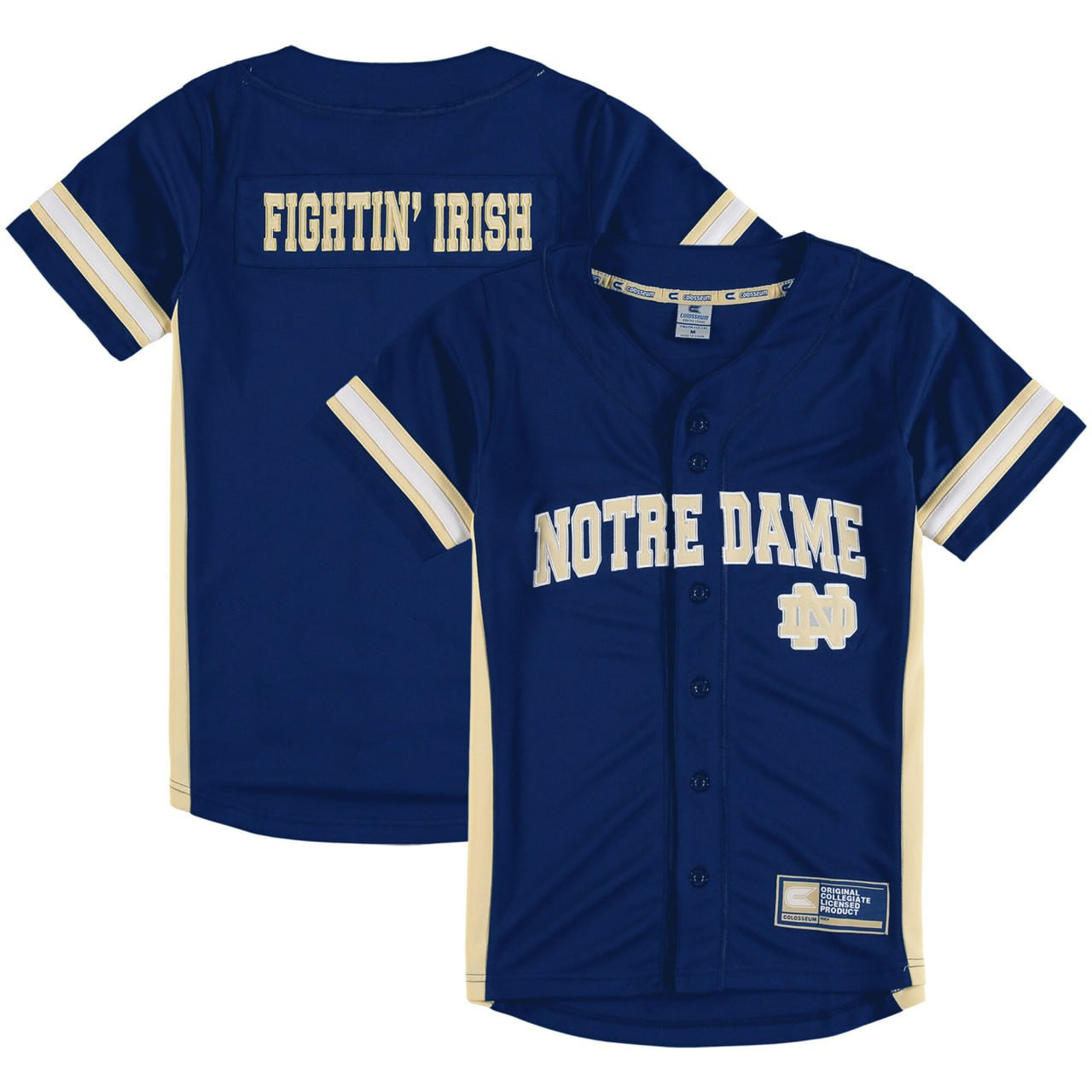 Notre Dame Fighting Irish Navy Baseball Jersey - All Stitched
