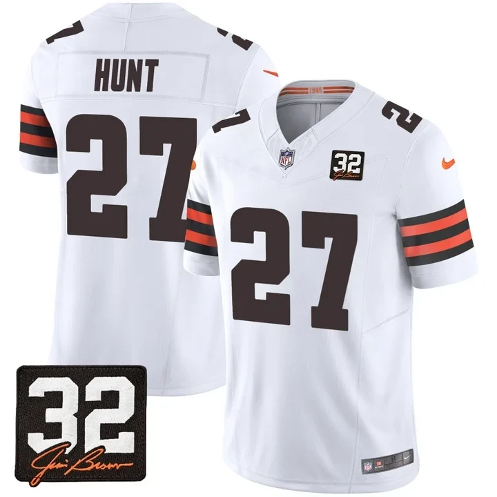 Kareem Hunt Cleveland Browns Vapor F.U.S.E. Limited White Jersey - All Stitched