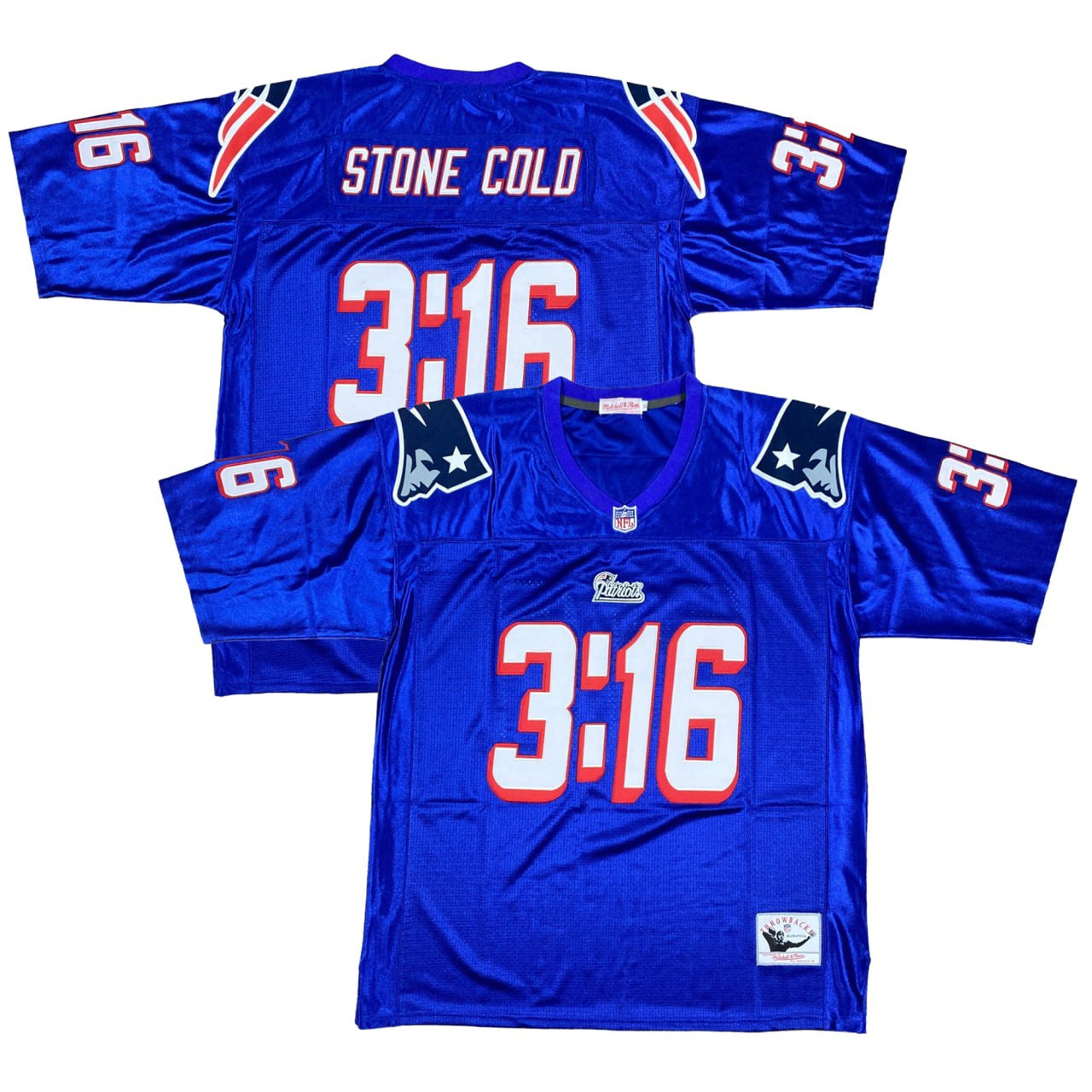 Stone Cold Steve Austin New England Patriots Jersey - All Stitched
