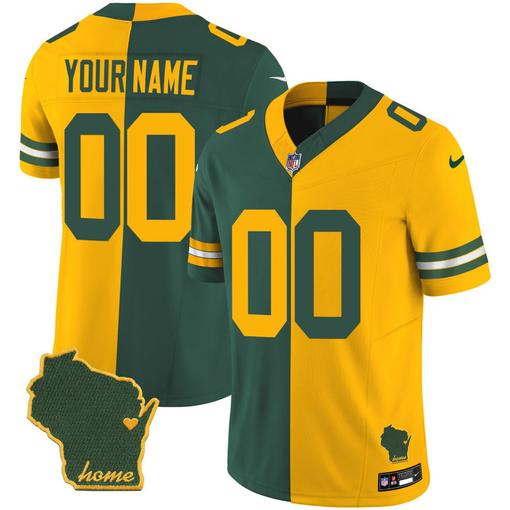 Green Bay Packers Custom Split Jersey - All Stitched