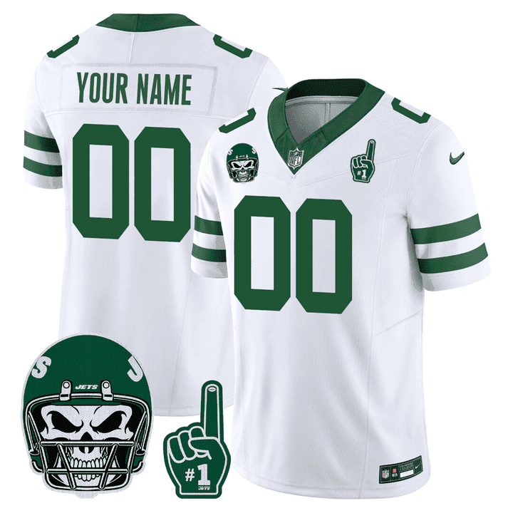 New York Jets 1980s Throwback Limited Custom Jersey - Number 1 Patch - All Stitched