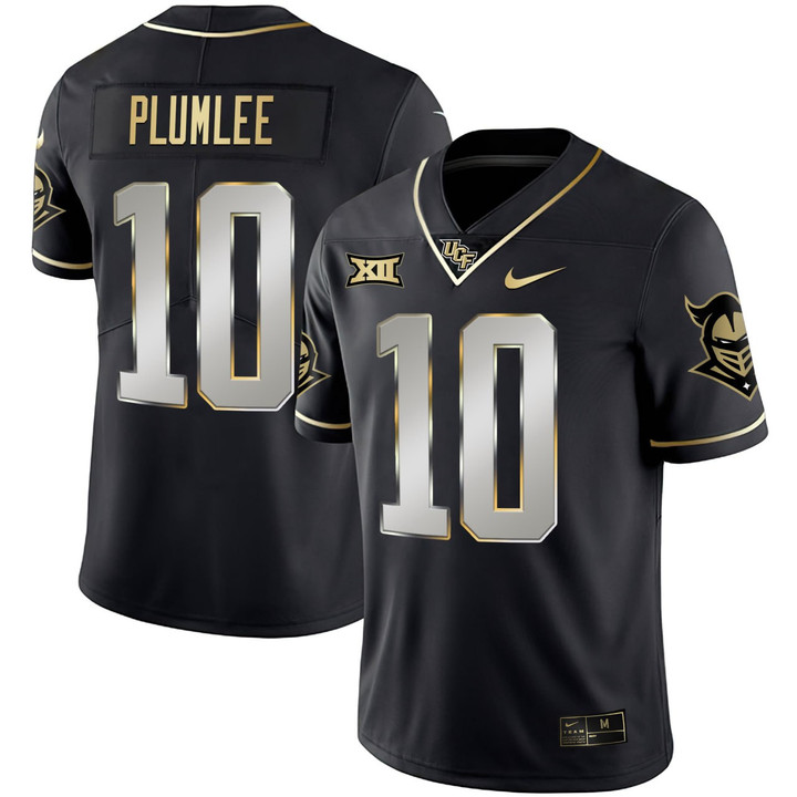 John Rhys Plumlee UCF Knights Black Gold Jersey - All Stitched