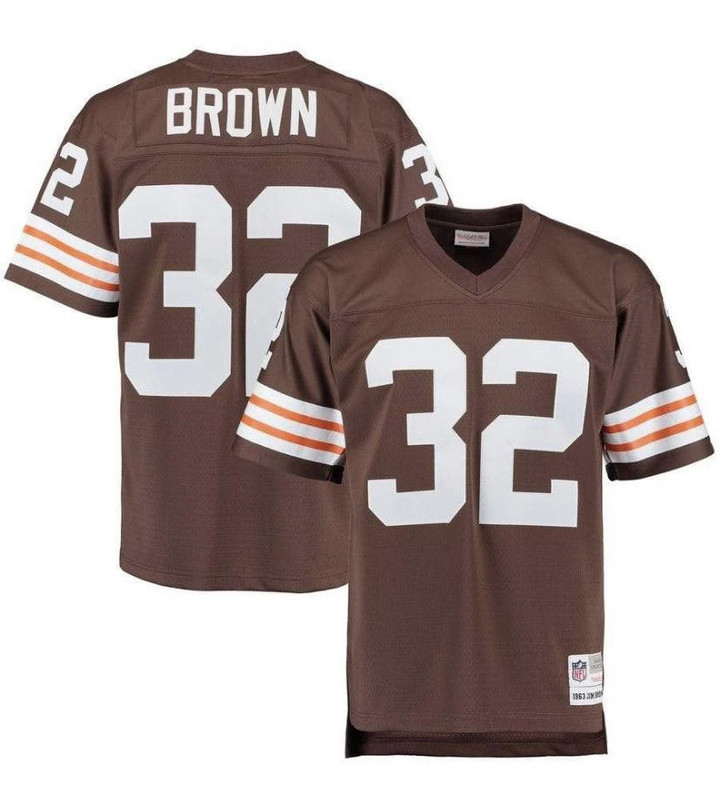 Jim Brown Cleveland Browns 1963 Brown Jersey - All Stitched