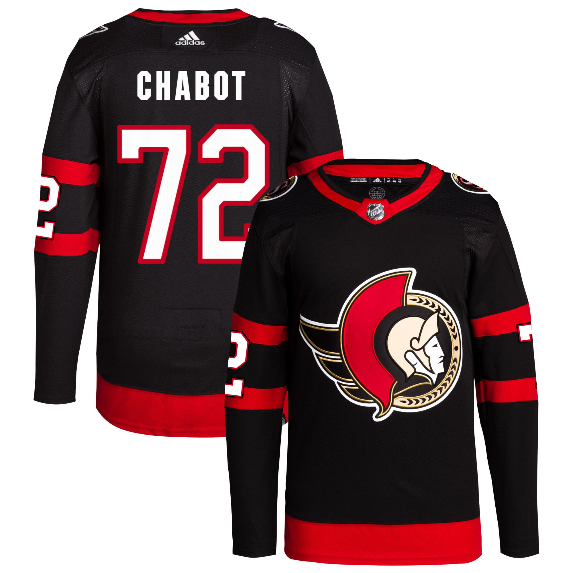 Thomas Chabot Ottawa Senators Black Jersey - All Stitched