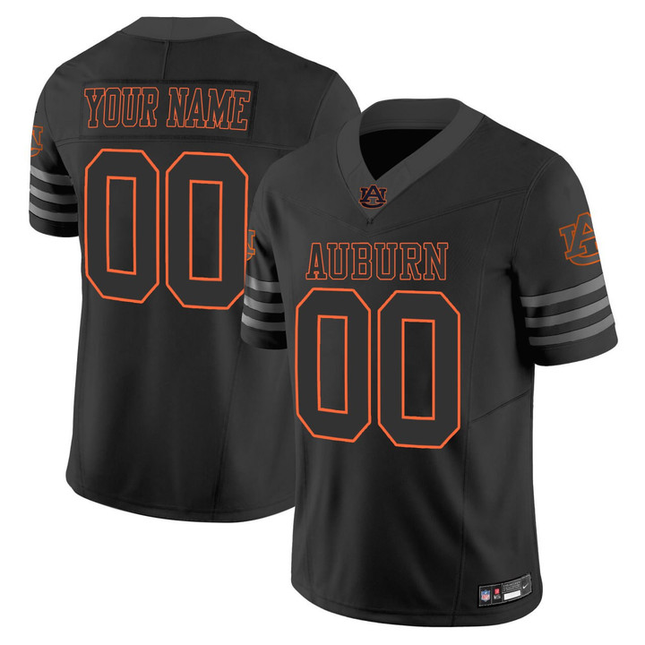 Auburn Tigers Black Orange Custom Jersey - All Stitched