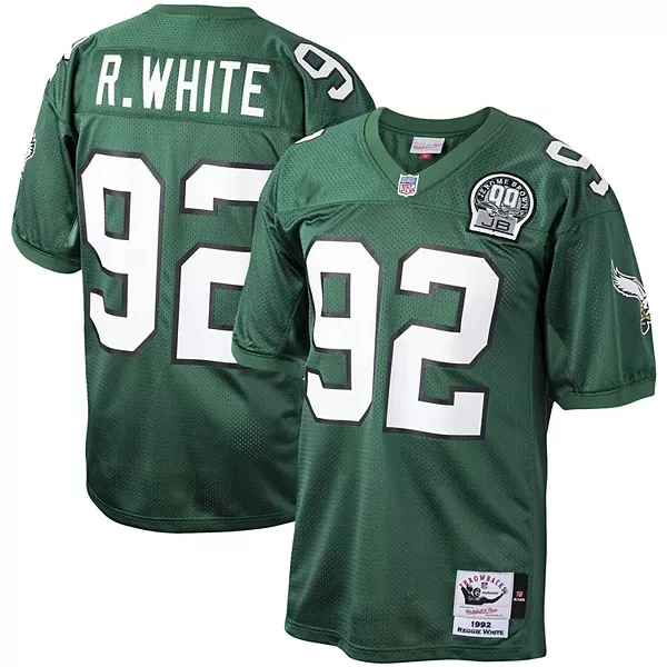 Reggie White Philadelphia Eagles Throwback Jerome Brown Patch Jersey - All Stitched