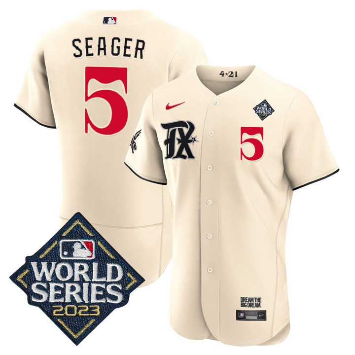 Texas Rangers Corey Seager City Connect 2023 World Series Jersey - All Stitched