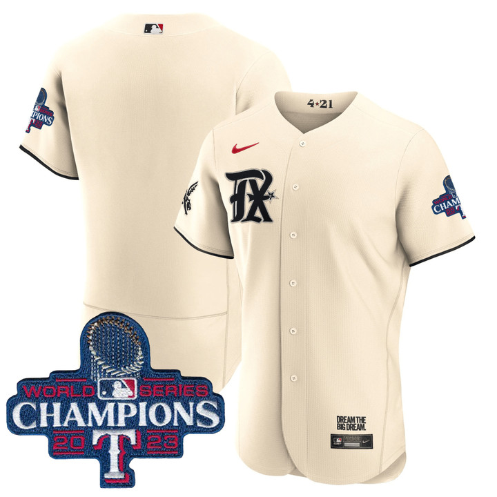 Texas Rangers 2023 World Series Champions City Connect Team Jersey - All Stitched