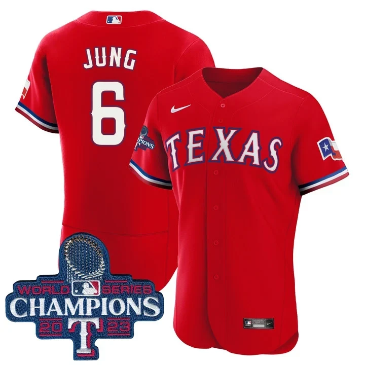 Josh Jung Texas Rangers World Series Champions Red Jersey - All Stitched