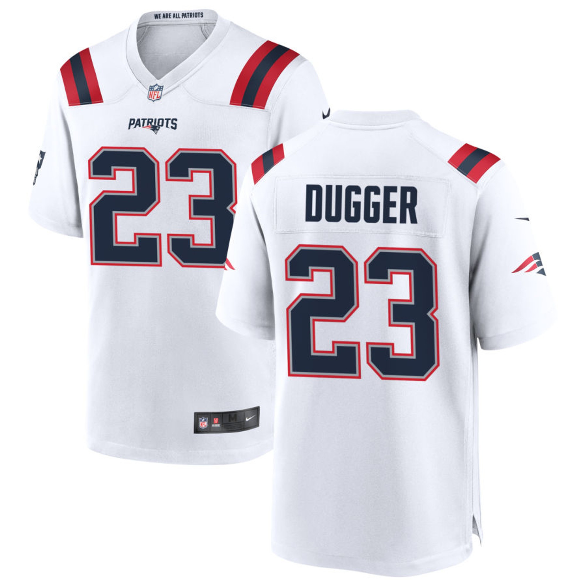Kyle Dugger New England Patriots White Jersey - All Stitched